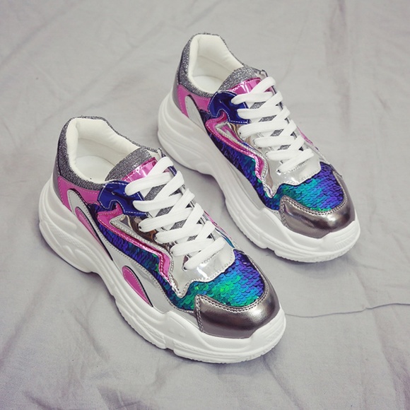 sequin chunky sneakers